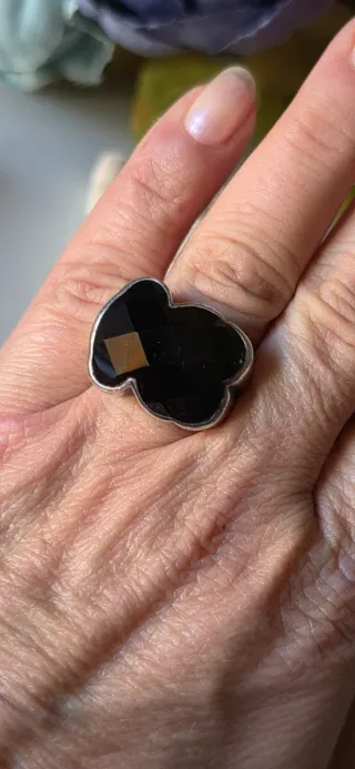 Anillo Tous Onix Negro Plata