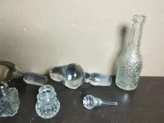 Cenicero cristal verde y tapones vidrio