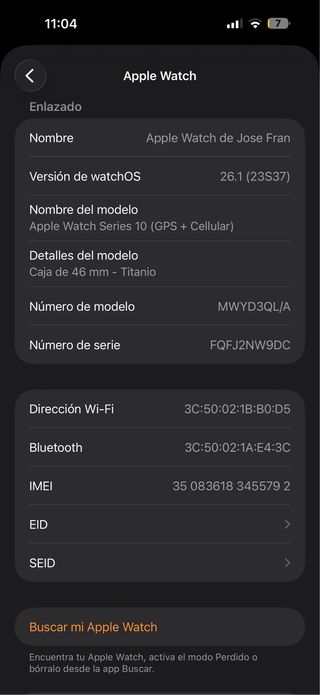 Apple Watch Series 10 - Titanio - 46 mm