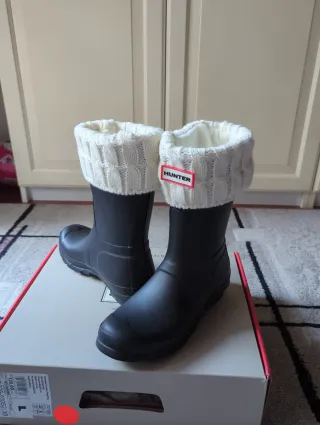 Botas de agua Hunter negras más calcetines Hunter