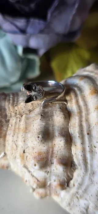 Anillo vintage plata gatito ajustable