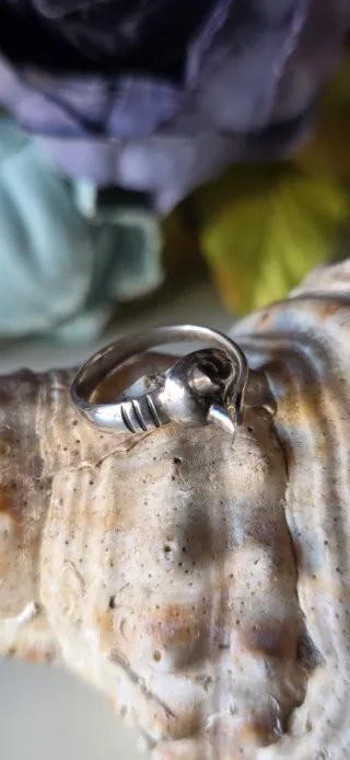 Anillo vintage plata gatito ajustable