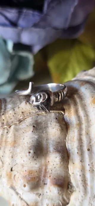 Anillo vintage plata gatito ajustable