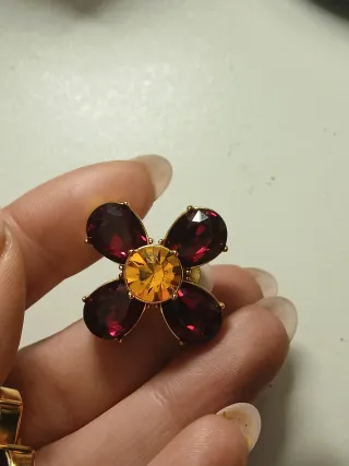 Orecchini fiore rossi e arancioni 3×3 cm