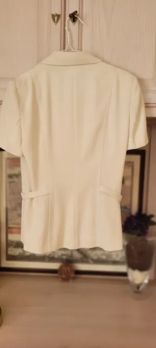 Blazer Cortefiel manga corta blanco talla 42