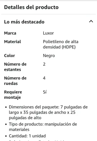 Carro Luxor con estantes planos