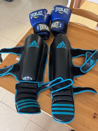 Guantes y Canilleras Kick Boxing Everlast y Adidas
