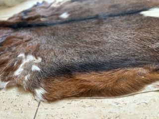 Alfombra Piel Auténtica Marrón y Blanca