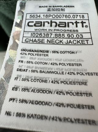 Sudadera Carhartt Chase Neck Jacket Talla M