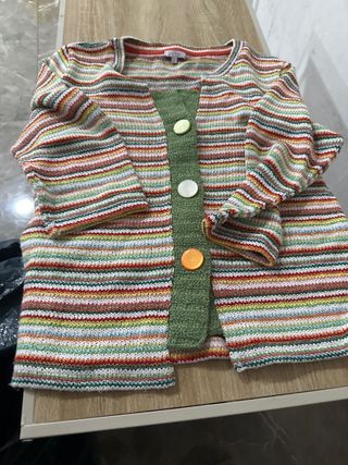 Chaqueta tejida multicolor talla 40