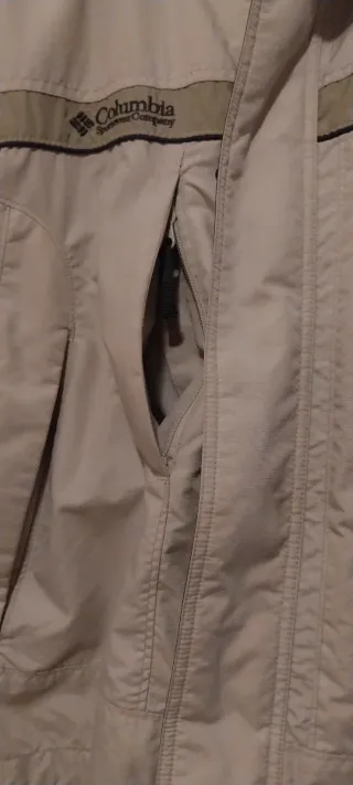 Abrigo Columbia Gris y Beige Doble Forro