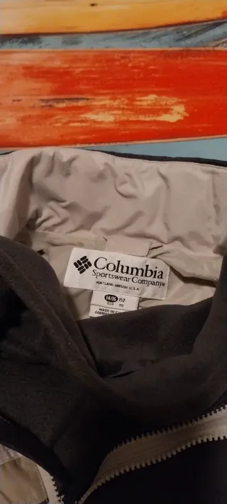 Abrigo Columbia Gris y Beige Doble Forro