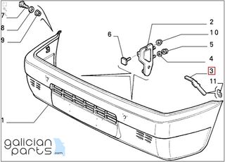 Soporte parachoques delantero Fiat Panda (1985-200