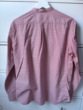 Camisa Mango hombre cuello mao rosa Xs