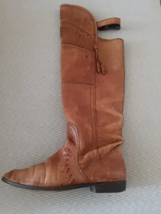 Botas altas piel marrón talla 36