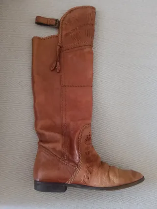 Botas altas piel marrón talla 36