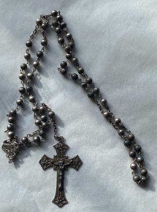 Lote plata y plateados objetos religiosos