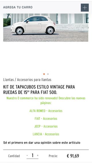 Tapacubos Fiat 500 Estilo Vintage 15