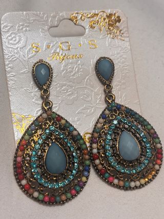 Pendientes S.G.S Bijoux Turquesa Geométricos