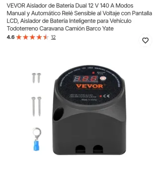 Aislador Batería Dual VEVOR 12V 140A