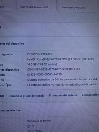 Mini PC Asus PN61 i5-8265U 250gb y 512 gb ssd
