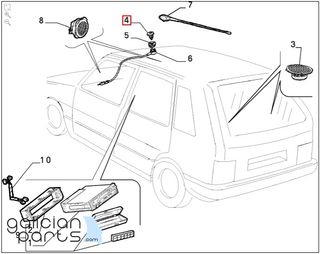Tornillo soporte antena radio Fiat Uno Turbo /Tipo