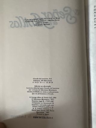 Trilogía El Señor De Los Anillos (1987)