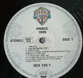 Prince 1999 2xLP 12 33 RPM 1984 WB