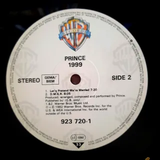 Prince 1999 2xLP 12 33 RPM 1984 WB