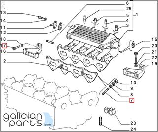 Tornillo M8 colector admisión Lancia Delta Evo /In