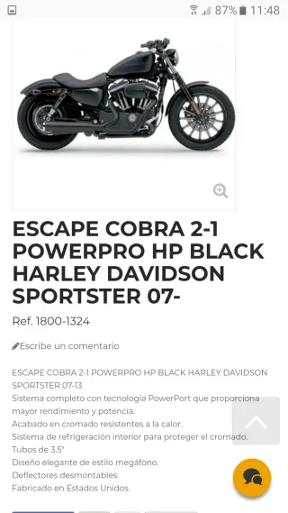 Escape 2 en 1 Cobra Harley Davidson Sportster