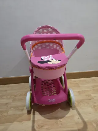 Carrito de muñecas rosa lunares