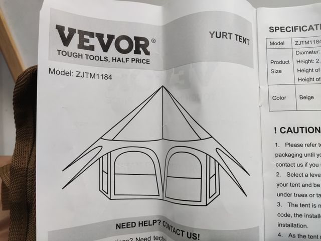 VEVOR Tienda de Campana de Lona de 5m,4 estaciones