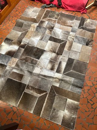 Alfombra Piel Beige y Marrón