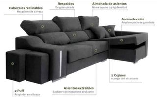 Sofá modular gris tela envío gratis nuevos