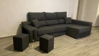 Sofá modular gris tela envío gratis nuevos