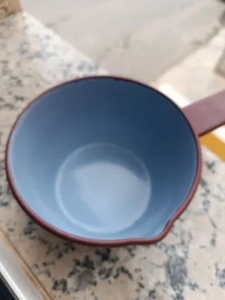 Cazo Leche Esmaltado Vintage Azul