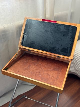 Pupitre vintage tijera madera y metal