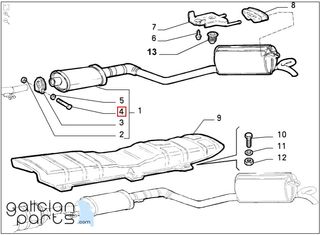Tornillo M10 abrazadera tubo escape Fiat Punto GT