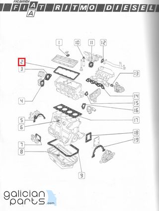 Junta tapa válvulas Fiat Uno /Ducato /124 /Alfa /L
