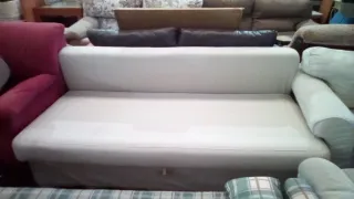 Sofá Cama Beige y Rojo