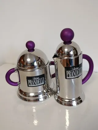 Zuccheriera e Lattiera Prandelli Viola/Argento