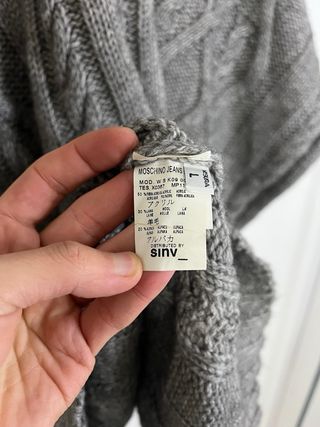 Poncho Moschino Lana Alpaca Grigio Taglia L