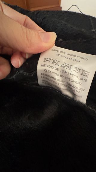 Abrigo de piel auténtica Isaco mujer (S) negro