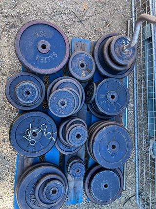 Set de discos y barras de pesas