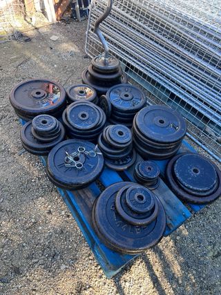 Set de discos y barras de pesas