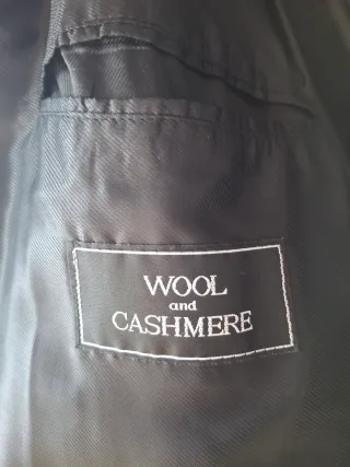 Cappotto nero da uomo XL in lana e cachemire