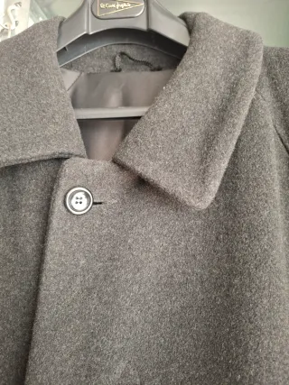 Cappotto nero da uomo XL in lana e cachemire