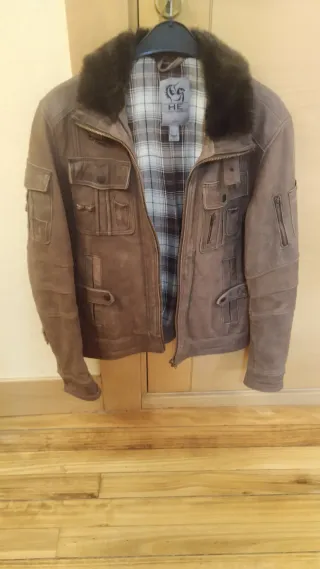 Chaqueta bomber piel HE marrón