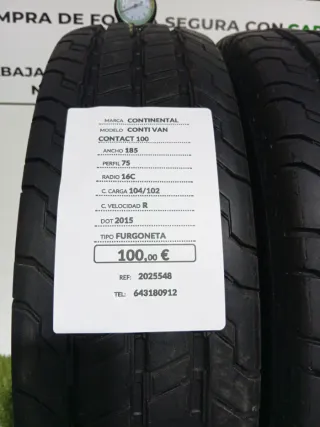 185 75 16C CONTINENTAL CONTI VAN CONTACT 100